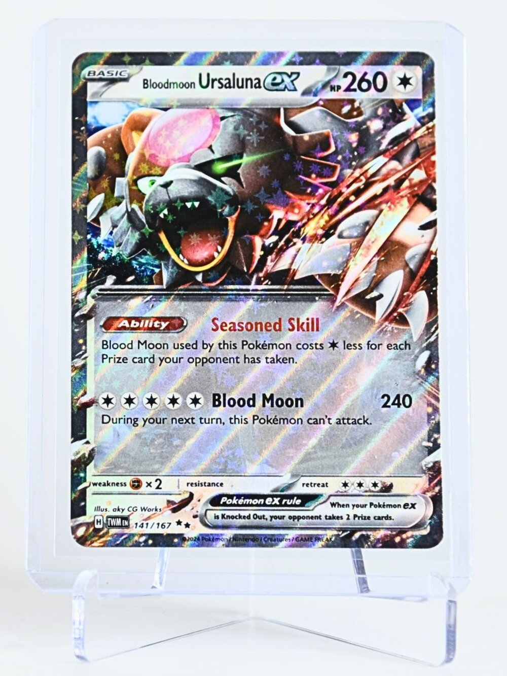 Pokemon Card Bloodmoon Ursaluna 141/167 EX Double Rare Holo Twilight Masquerade